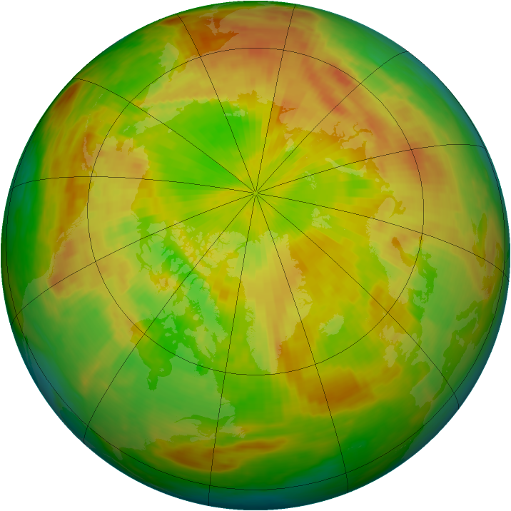 Arctic ozone map for 13 May 1986